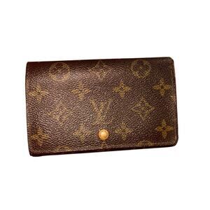 Louis Vuitton Vintage Porte Monnaie Tresor Compact Wallet Monogram Brown Auth